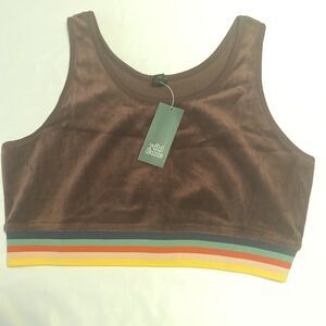 NWT Wild Fable Women's Burgundy Velour Cropped Tank Top Size L